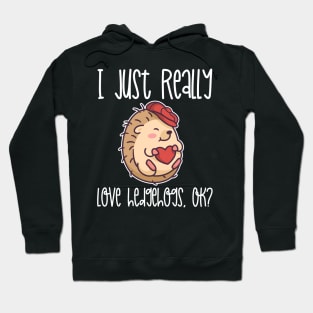 I Just Really Love Hedgehogs, OK? design Hoodie